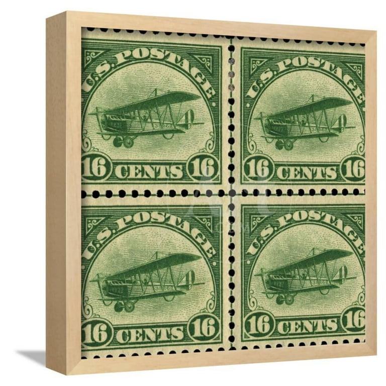 National Postal Museum 16Cent US Postage Stamps with the Image of a Plane,  Transportation Framed Art Print Wall Art Sold by Art.Com 
