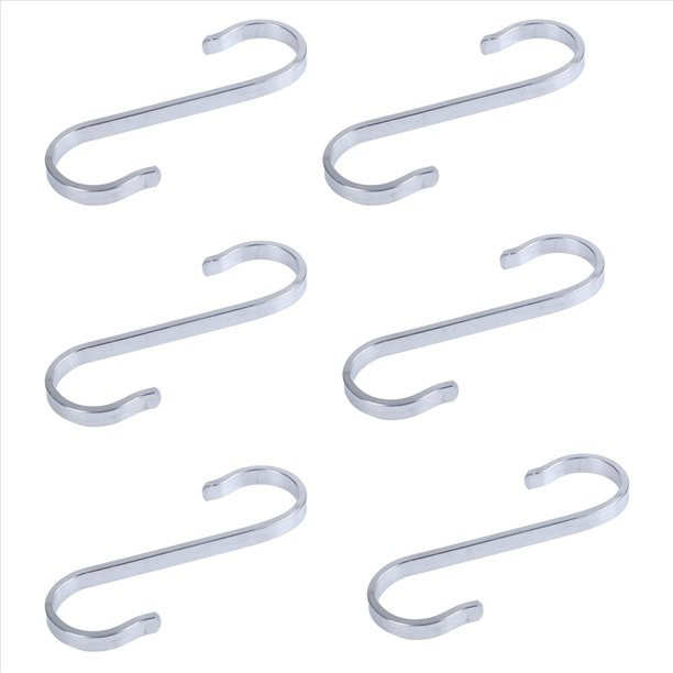 6X en Forma de S de Acero Inoxidable Potente Porta Perchas para Cocina Soporte para Ropa, 19X19 mm