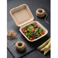 thumbnail image 3 of 8.5''x8''x2.75'' Sugarcane Fibre Natural Kraft Clamshell (100% Compostable & Recyclable) 200 units/Pack, 3 of 4