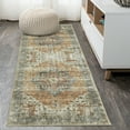 thumbnail image 1 of HOMERRY Runner Rug 2' x 6' Floral Rug for Hallway Enterway Washable Stain Resistant Non-Shed Indoor Carpet Low Pile Throw Mat, Brown/Yellow, 1 of 5
