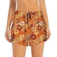 thumbnail image 2 of Xecao's Hippie Flower for a double-layer running short for women, perfect for gym, tennis, and more, featuring a convenient pocket., 2 of 9