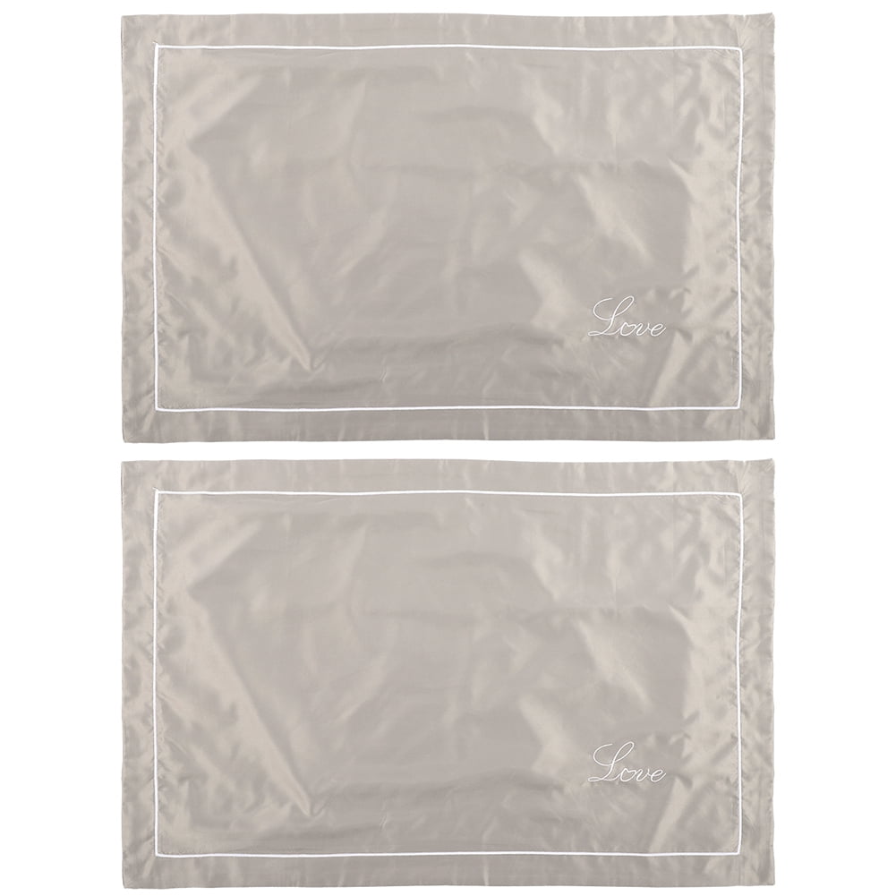 Pair Satin Silk Pillowcases for Hair and Skin Pillow Cover Case 84x54cm Black 