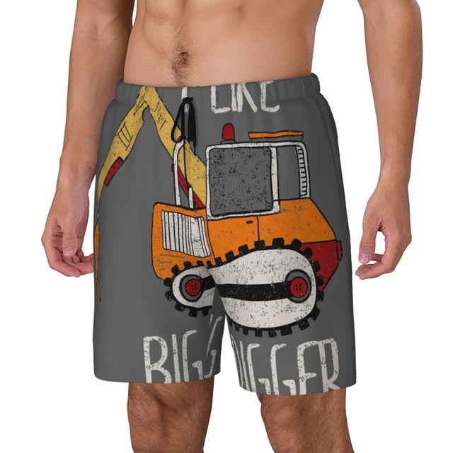 Fotbe I Like Big Digger Traje de Baño para Hombre – Shorts de Natación de Secado Rápido con Forro y Bolsillos-Medium
