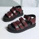 thumbnail image 5 of Zapatos Casuales de las Mujeres Tamaño Más Sandalias de Pie Abierto con Correa de Tobillo Ajustable, Tacón de 2 cm, Cuero Superior para el Estilo Primavera/Verano, 5 of 9