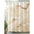 thumbnail image 2 of Fsddascl Beige Marble Shower Curtain Set - 36" x 78" Washable Bathtub Curtain with 12 Hooks, Chic Neutral Minimalist Fluid Aesthetic Waterproof Fabric Stall Shower Curtains for Bathroom/Bathtub, 2 of 6