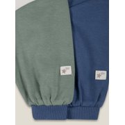 Little Star 100% Organic Cotton 2-Pack Baby Boy Sweatshirt Rompers