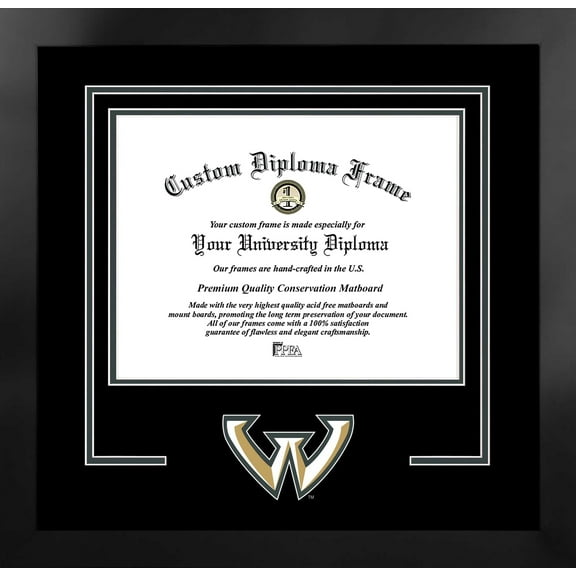 Wayne State University 10w x 8h Spirit Diploma Manhattan Black Frame with Bonus Campus Images Lithograph (value savings $59)