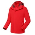 thumbnail image 4 of YUGYXL Womens Ski Jackets Casual Thermal 3-in-1 Hood Windbreaker Winter Plus Size Detachable Outerwear Snow Outdoor Windproof Coats Red,XXXXL, 4 of 5