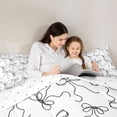 thumbnail image 4 of Erosebridal Kawaii Ribbon Bow Twin Bedding Sets 7-Piece For Teens,Kids Girls Black White Bowknot Bedding Comforter Set,Microfiber Bedroom Decor, 4 of 6