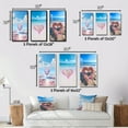 thumbnail image 4 of Designart "Glorious Pink Heart Amidst Tropical Beach III" Beach Framed Wall Art Set Of 3 - Pink Coastal Beach Frame Canvas Set For Living Room Decor, 4 of 6