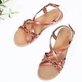 thumbnail image 4 of Ataiwee Women's Flat Slide Sandals - Fashion Adjustable Cross Strappy Braided Flat Summer Shoes., 4 of 7