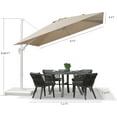 thumbnail image 5 of PURPLE LEAF 9 FT Patio Umbrella White Cantilever Offset Umbrella Square Outdoor Umbrella with 360° Rotation for Garden Deck Pool, Beige, 5 of 10