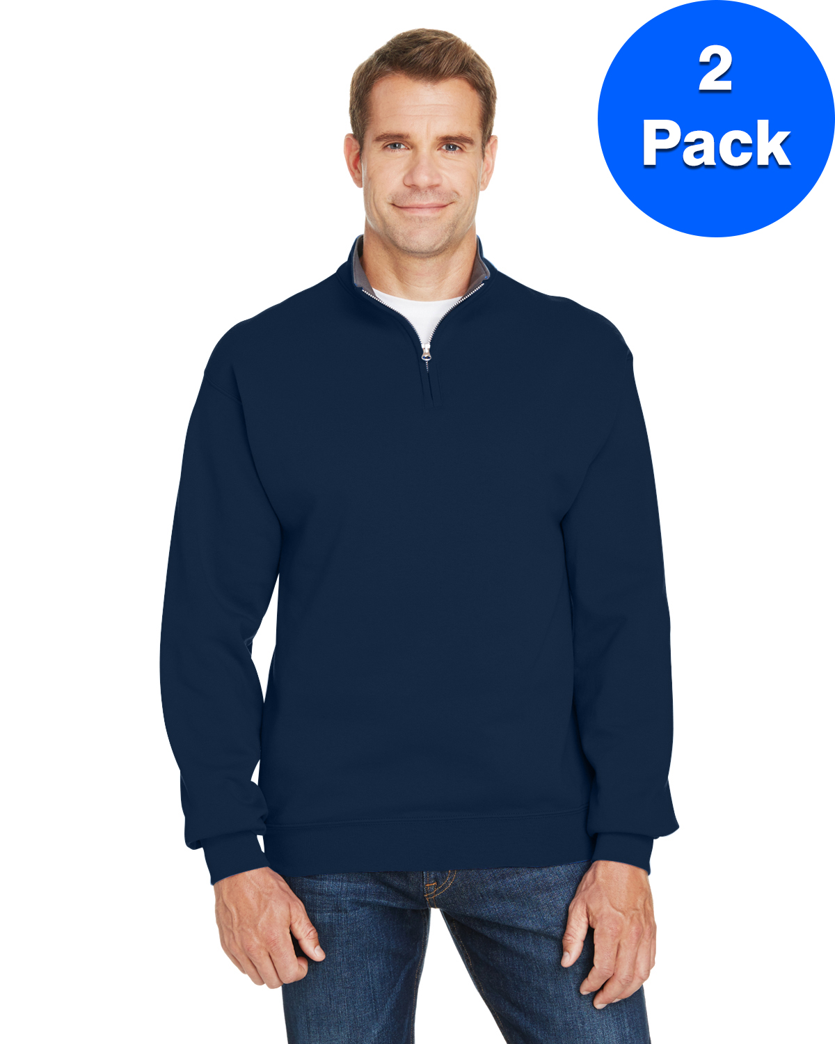 Mens 7.2 oz. Sofspun Quarter-Zip Sweatshirt (2 PACK) - image 2 of 3