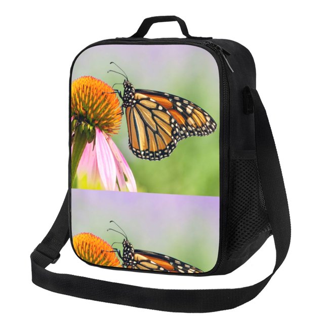 Fotbe A monarch butterfly Lonchera Bolsa de Almuerzo para Hombres y Mujeres, Lonchera de Gran Capacidad, Bolsa de Almuerzo Reutilizable, Bolsa Térmica Aislante