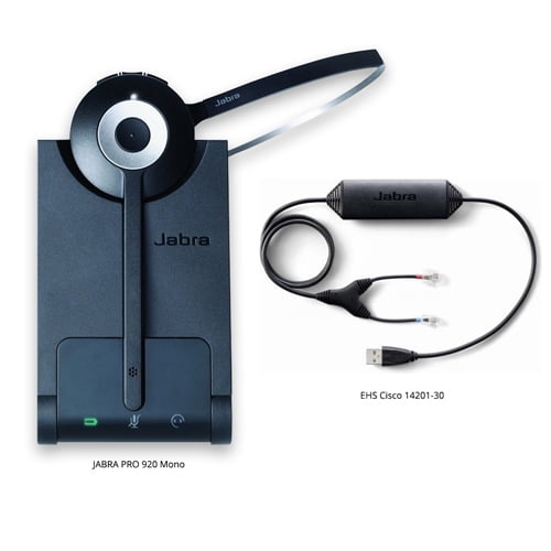 Jabra PRO 920 Mono Wireless Headset with EHS Cisco1420130 Cable