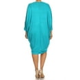 thumbnail image 4 of Women's Plus Size Dolman Sleeve Midi Dress Casual Solid Loose Fit, 4 of 4