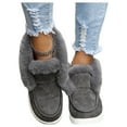 thumbnail image 4 of Tenmix Womens Slip On Faux Plush Lined Indoor & Outdoor Shoes Winter Warm Flat Boots Ankle Bootie for Ladies, 4 of 4
