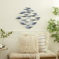thumbnail image 2 of DecMode Iron Coastal Fish in Diamond Fomation Wall Décor 27"W x 22"H, with Blue and a Splash of White Finish, 2 of 7