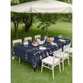thumbnail image 4 of Outdoor Tablecloths with Umbrella Hole & Zipper, Rustic Botanical 54x80 Inch Tablecloth Rectangle, Japanese Herb on Black Simple Art Waterproof Table Cloth, Patio/Pool/Picnic Table Covers, 4 of 8