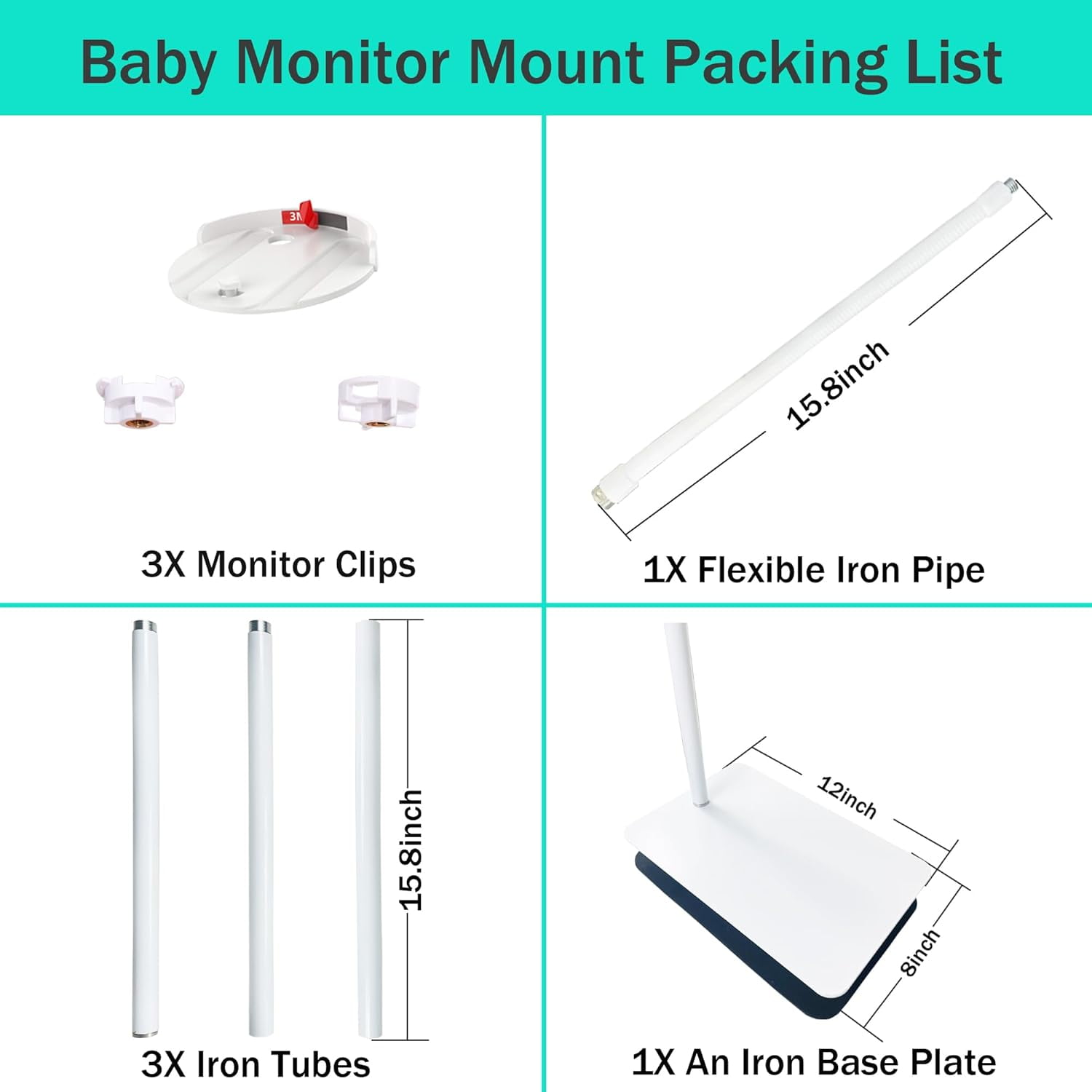 JAPARA Steel Monitor Mount Floor Stand Holder with Hellobaby, Infant Optics, Nanit, OKAIDI, 1 Piece