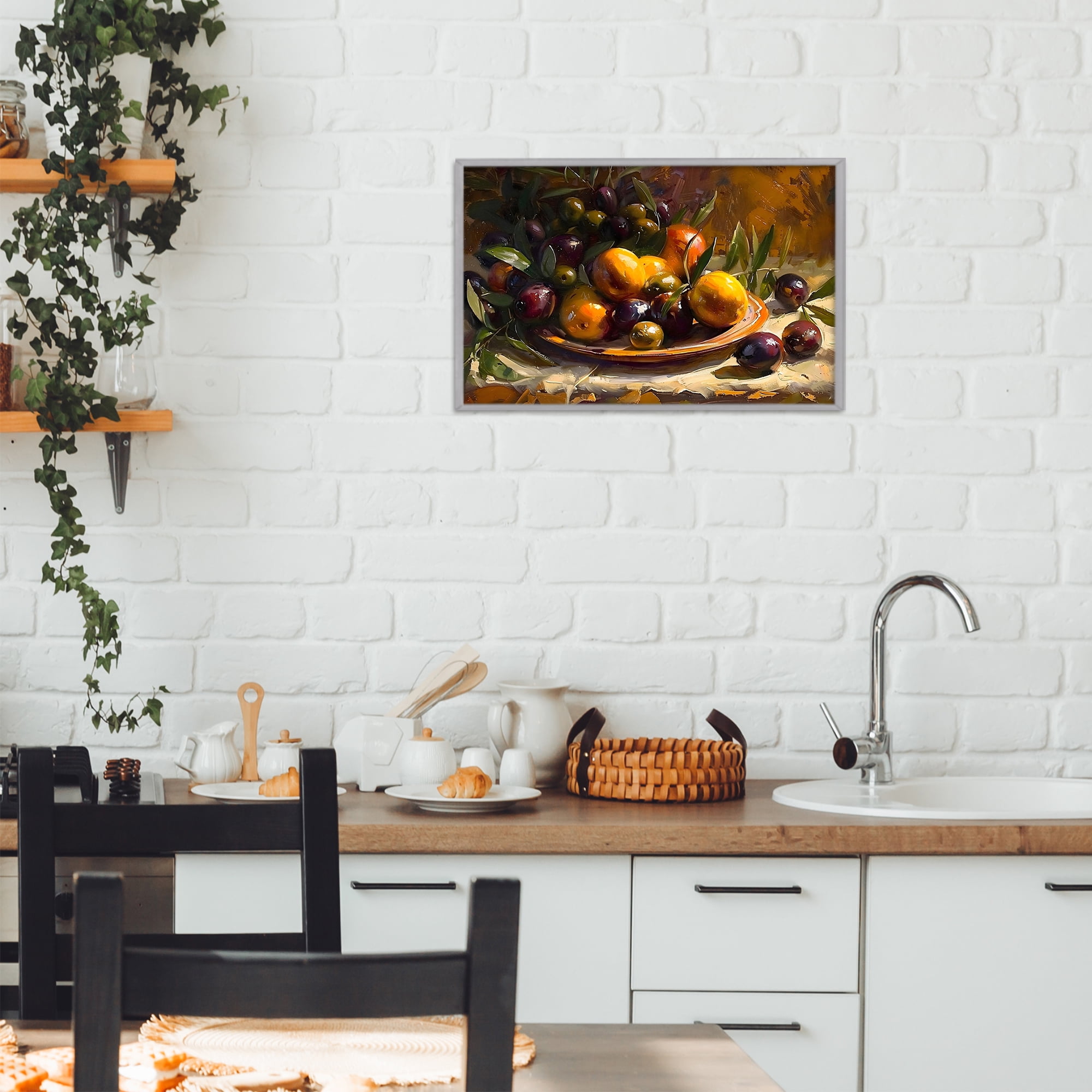 Stupell Industries Array of Olives & Citrus Gray Framed Giclee Art, design by Creative Studio