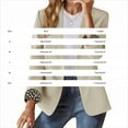 thumbnail image 3 of Women's Two Button Lapel Blazer, Long Sleeve Work Jacket with Pockets, Business Casual Office Wear, Leopard Print Lined Jacket, Structured Front Open Cardigan Bronze L, 3 of 7