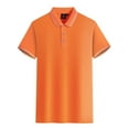 thumbnail image 1 of MAWCLOS Polo T-Shirt Garçon Coupe Ajustée Hauts Homme Manches Courtes Décontracté Bureau Haut Couleur orange G, 1 of 2
