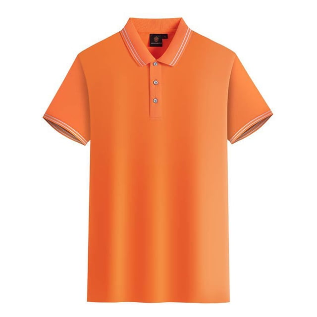 MAWCLOS Polo T-Shirt Garçon Coupe Ajustée Hauts Homme Manches Courtes Décontracté Bureau Haut Couleur orange P