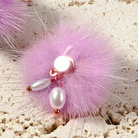 

12 Colors Nail Pom Fluffy Plush Ball Detachable Nails Design Art Puff Fur Ball Magnetic 3D Soft Pompon Ball with Pendant