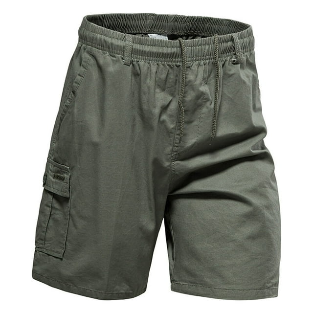 hoksml Shorts Cargo Extensibles pour Hommes Couleur Unie Extérieur Décontracté Intérieur Cordon Classique Randonnée Shorts Cargo avec Multi-Poches 2025 Été Liquidation