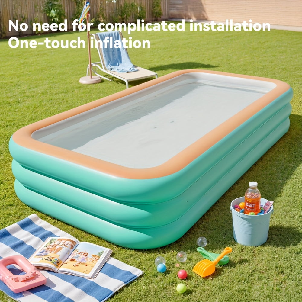 1PC Multi Size Thickened Oversized Rectangular Inflatable Swimming Pool, spacious enough for whole family use