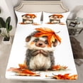 thumbnail image 2 of Castle Fairy Cute Hedgehog Full Size Sheets 4-Piece for Children Teens,Cartoon Woodland Animal Breathable Bed Sheets,Autumn Tree Leaves Lightweight Sheet Sets,Luxury Bedroom Decor, 2 of 7