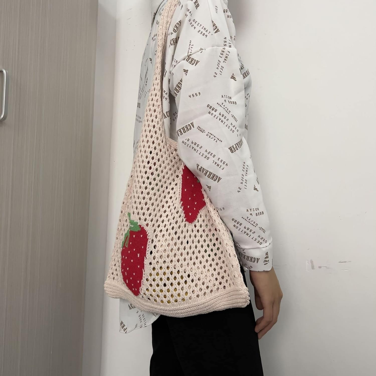 Kukuzhu Crochet Tote Bag Aesthetic Tote Bag Y2k Bag Fairy Aesthetic Tote Bags Fairy Accessories