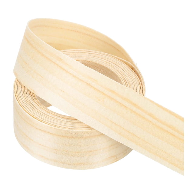 Banda de Bisel Uxcell, Cinta de Chapa de Madera Pre-pegada Flexible para Madera Contrachapada con Adhesivo Termofusible para Muebles Pino 0.98" x 10 ft