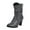 Gray, variant on Fesfesfes Womens Black Boots Shoes Fashion Solid Color High Heels Casual Warm Wear-resistant Slip-on Fleece Cowgirl 6(37)