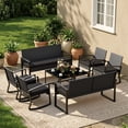 thumbnail image 4 of Patio Furniture Set on Sale, Outdoor Rattan Wicker Rocking Chair with Coffee Table for Backyard, Poolside, Porch, Gray, 4 of 8
