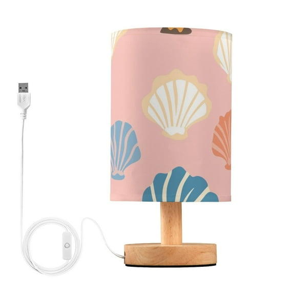 Cute Seashells Pastel Style Table Lamp with USB Port LED Warm Light Lamp Night Light Home Decor