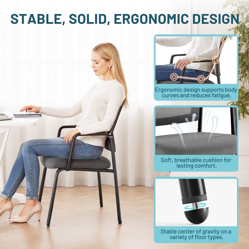 Beddle Executive Office Guest Chair,Upholstered Desk Chair with Lumbar Support and Padded Armrest, Perfect for Conference Rooms, Reception Areas, and Waiting Rooms.