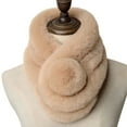 thumbnail image 2 of Zhaomeidaxi Fur Collar Scarf for Women Faux Fur Scarves Neck Shrug for Fall Winter Coat Dress, 2 of 8