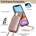 thumbnail image 6 of for iPhone 11 Phone Case Wallet with Strap for Women,Crossbody Lanyard and Wristlet Strap,Zipper Pocket,Credit Card Holder,Ring Stand,RFID Blocking Phone Wallet Cases(6.1 inch,Pink), 6 of 18