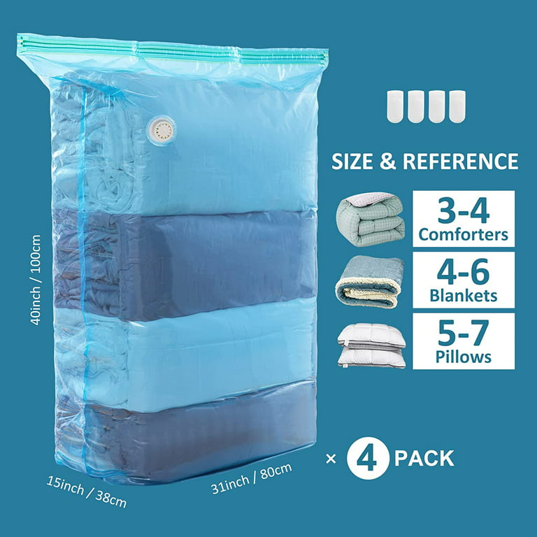 TAILI 6 Pack Vacuum Storage Bags, Space Saver Bags, Jumbo Cube 31x40x15  Inch, Extra Large Vacuum Sealer Bags for Comforters, Blankets, Bedding