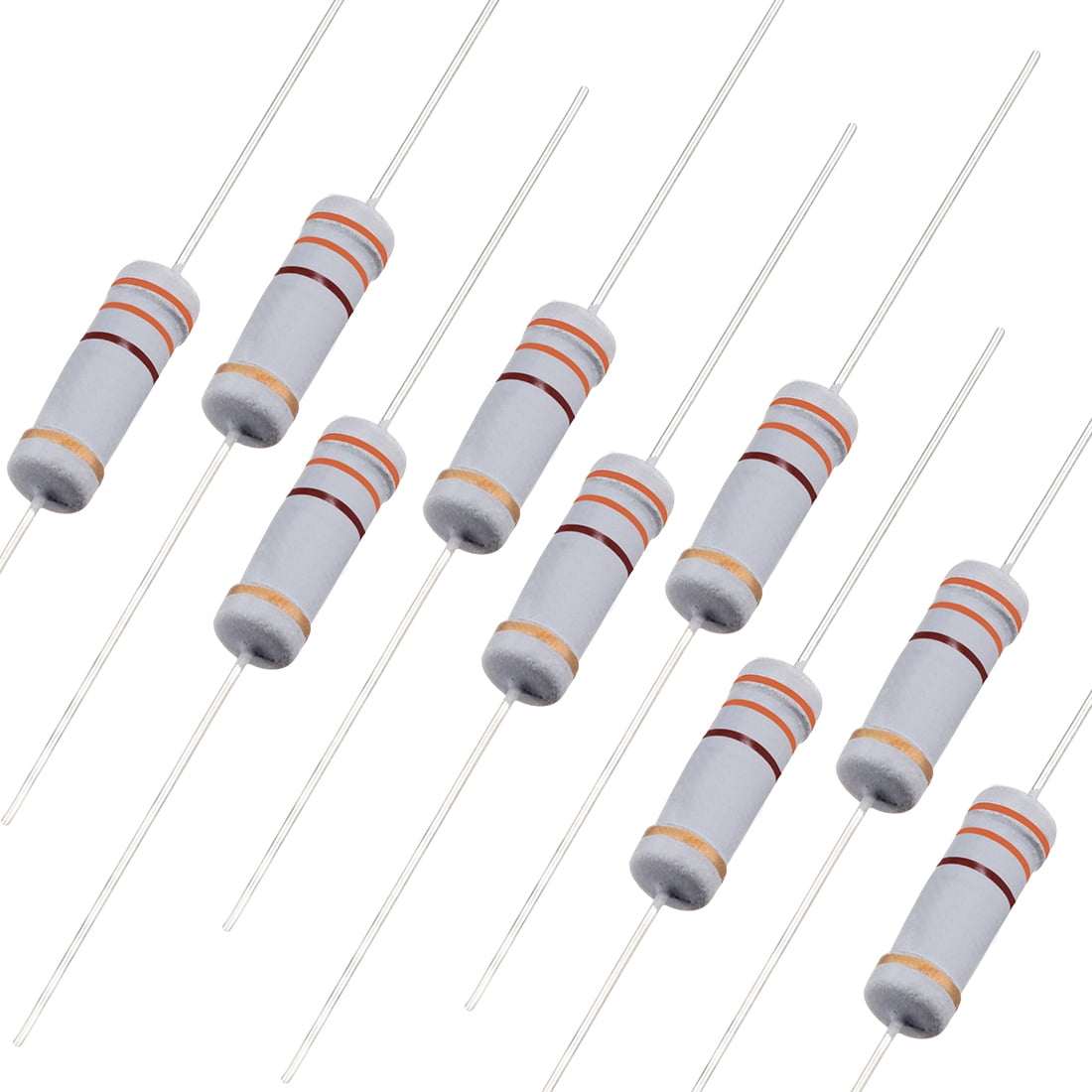 1W 330 Ohm Carbon Film Resistor 5% Tolerance 4 Color Bands Fixed