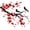 Red, variant on Slccxzc Flower and Bird Wall Stickers, PVC Floral Decals for Living Room Bedroom