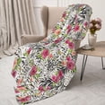 thumbnail image 3 of Disketp Roses Mixed Zebra Cozy Flannel Fleece Throw Blanket: Has a velvety texture for All Seasons - Perfect for Women, Men, & Kids"40"x30", 3 of 6