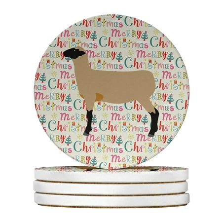

Hampshire Down Sheep Christmas Large Sandstone Coasters Pack of 4 4 in x 4 in