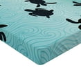 thumbnail image 2 of Ambesonne Ocean Fitted Sheet 2 Pcs Set, Turtles Deep Sealife, California King, Dark Blue Teal, 2 of 3