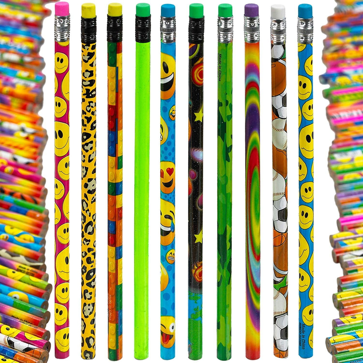 Kicko Pencil Assortment - 7.5 inch - Assorted Colorful Pencils for Kids