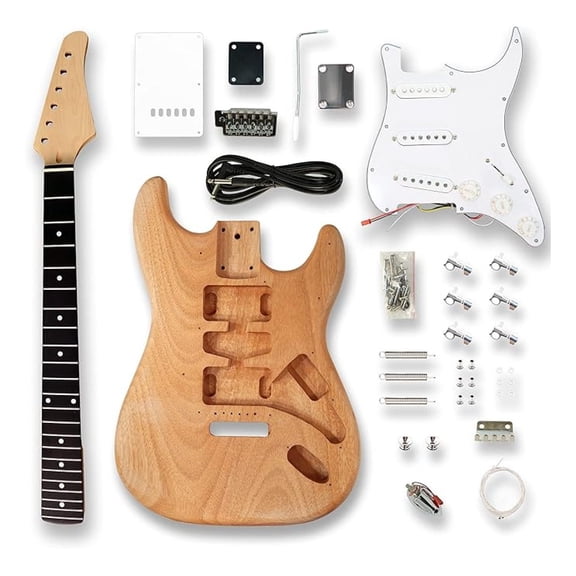 DIY Electric Guitar Kits, okoume Body maple neck & composite ebony fingerboard