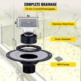 thumbnail image 4 of Complete Shower Curb Kit with 4" ABS Offset Flange & Stainless Steel Drain, Watertight 38x60 Inch Shower Pan Solution, 4 of 7