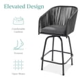thumbnail image 5 of Best Choice Products Set of 2 Woven Wicker Swivel Barstools, Patio Bar Height Chairs w/ 360 Rotation - Black/Gray, 5 of 8